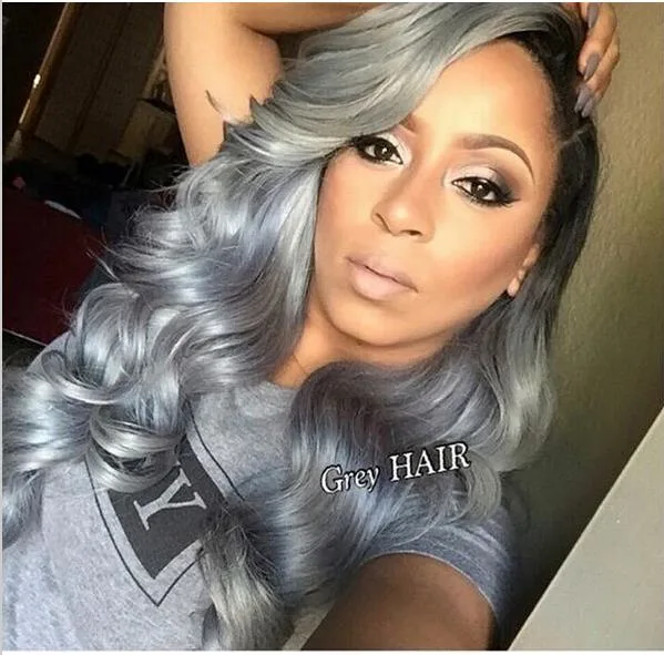 New Arrival Grade 8A Ombre 1b/Grey Indian Virgin Hair Body Wave Cheap Human Hair Bundles in Stock