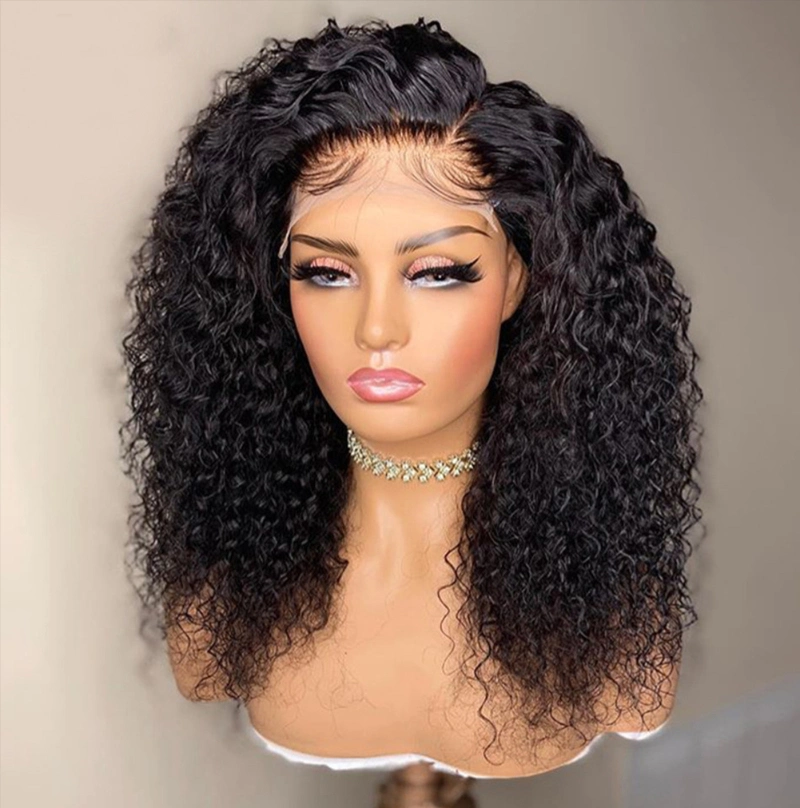 Afro Curly Women Wholesale Cheap Curly HD Synthetic Lace Frontal Wigs