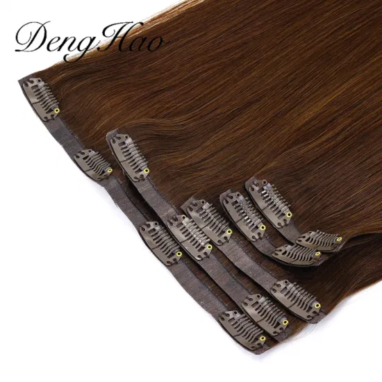 Doppelt gezogene Clip-in-Haarverlängerungen, 100 % Remy-Echthaar, nahtlose Clip-in-Haarverlängerung, luxuriöse Qualität, unbehandeltes Echthaar, Clip-in-Extensions, dickes Endhaar